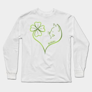 St Patrick's clover cat Long Sleeve T-Shirt